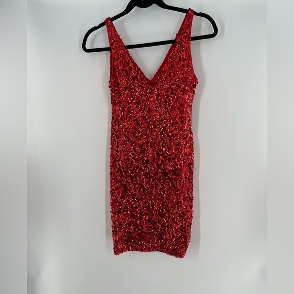 NO BRAND GREAT FOR VALENTINES DAY RED DRESS RHINESTONE - Picture 2 of 4